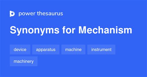 MECHANISM Synonyms: 59 Similar Words .